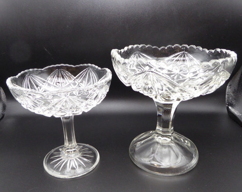 Vintage pressed glass pedestal - glass,