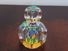 Small Empty Art Deco Crystal Glass Perfume Storage Bottle With Prism Colours
