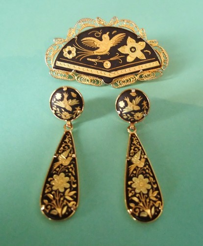 Vintage damascene fan shaped - damascene, fan-shaped