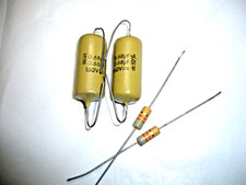 2x Mullard Mustard Capacitor .68 uf 160v  + 2 x Iskra 68K  1/2W Genuine Resistor