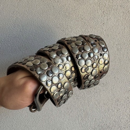 Vintage studded leather belt - studded,