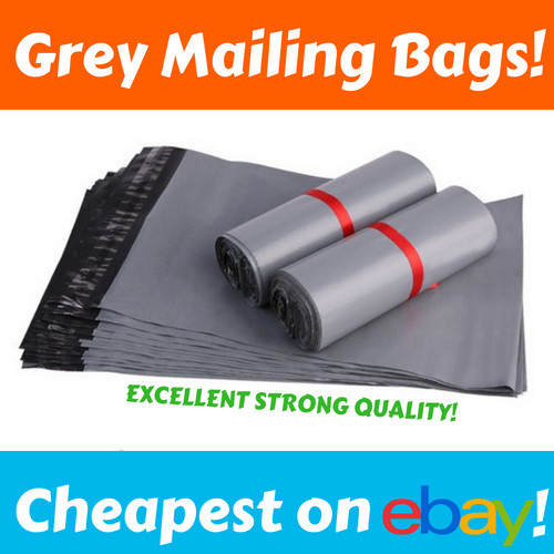 Grey mailing bags 14 - grey, 10"