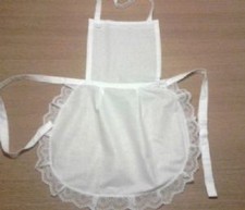 Ladies full white 50.s style apron waitress Victorian Edwardian vintage Maid 
