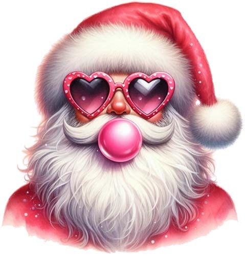 Retro santa blowing bubble - blowing,