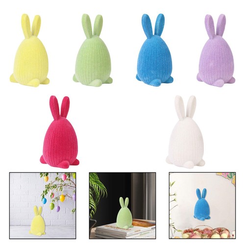 Flocked easter bunny figurine - easter,