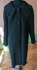 TRUE VINTAGE 1950s LONG BLACK WOOL/ASTRAKHAN COAT