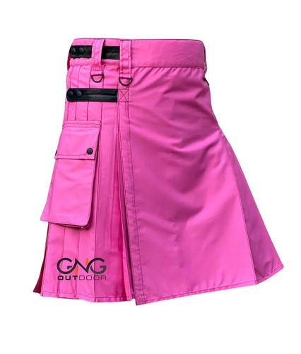 Scottish men pink - pink, leather