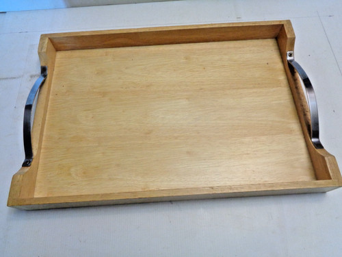 Wooden tray chrome - chrome, handles