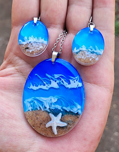 Handmade ocean beach resin - handmade,