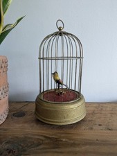 German Antique Singing Bird Cage Automation With Bird Brass Musical Moving TLC 