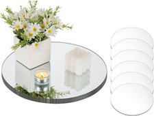 NUPTIO Round Mirror Candle Plates 30cm: 12 Pcs Wedding Table Centrepieces Candl