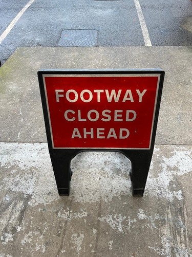 Footway closed ahead safety - footway,