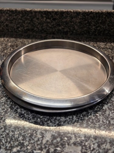 Stainless steel round serving - steel,
