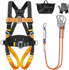 Full Body Safety Harness with Lanyards, EN Certified Fall Protection 140kg
