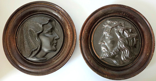 Antique jesus virgin mary - &,