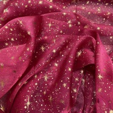 Star Printed Lace Mesh Fabric