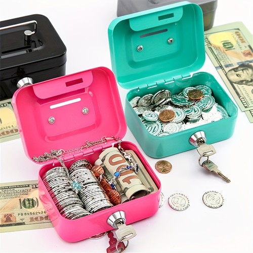 Money box tin steel metal - tin, 6"