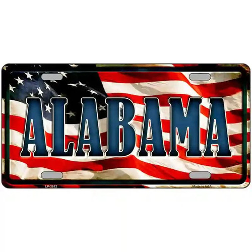 Alabama american flag - on,