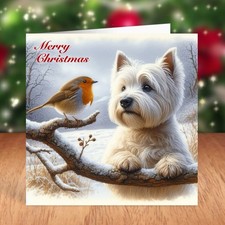 West Highland White Terrier Dog Christmas Card, Westie