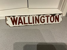 Antique Enamel Advertising Street Sign Wallington South London