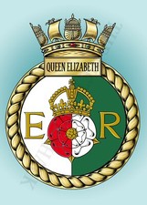 HMS QUEEN ELIZABETH CREST ON A