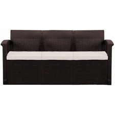 3-Seater Rattan Sofa with