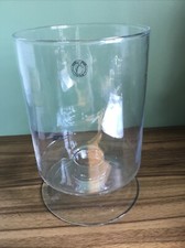 Hand made 9” Tall Stemmed Clear Hand Made  Glass Goblet Vase 6” Wide