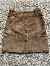 Tan Brown Lined Leather Skirt