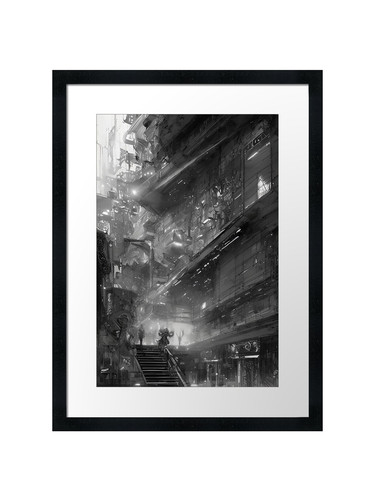 Future cityscape framed - future,
