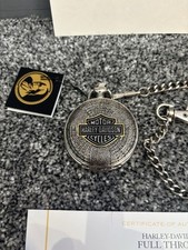 Harley Davidson Full Throttle Collector’s Pocket Watch By Franklin Mint