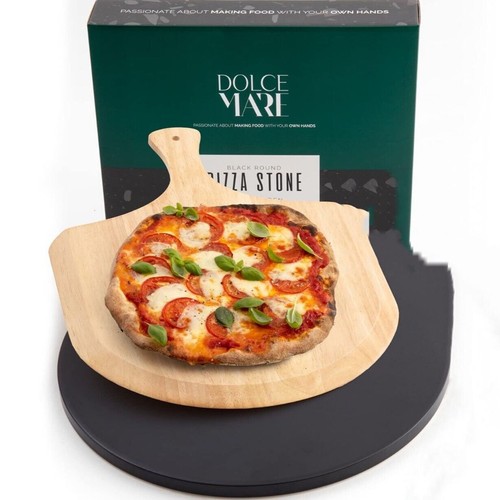 Pizza stone round wood peel - round, wood-peel