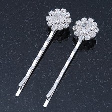 2 Bridal/ Prom Crystal Flower