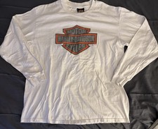 Harley Davidson 1999 Vintage White Long Sleeve Print T-Shirt