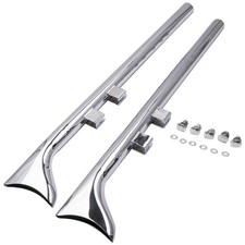 2x 36 inch Chrome Fishtail Slip On Exhaust Mufflers For Harley Touring 1995-2020