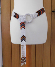 Beadwork belt native American Western style chevron cosplay first nation 124cm