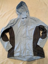 CRANE SPORTS MEN'S TECHTEX LIGHT BLUE FULL ZIP WIND/ RAIN JACKET WITH HOOD:  M