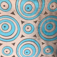Blue Retro Circle Patterned