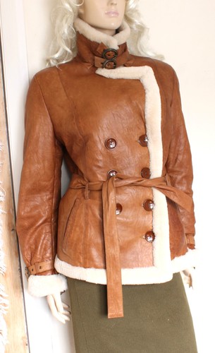 Tan real genuine - , sheepskin