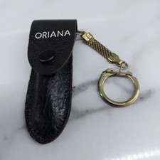 P&O Cruise Liner Oriana Souvenir Leather Pouch on Key Ring Fob Nail Clippers