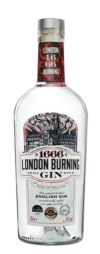 1666 london burning gin - burning, 70cl
