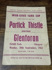 Partick Thistle v Glentoran ( Inter Cities Fairs Cup ) 1963/4 Football Programme