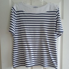 Navy White Striped Top T Shirt