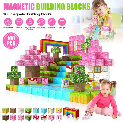 100 magnetic building blocks - building,