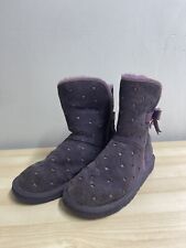 Ugg Australia Womens Boots Bailey Bow II Casual Pull-On Ankle Suede UK 6.5 (S66)
