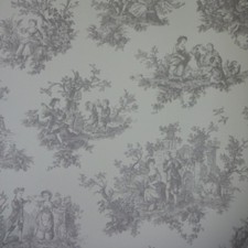 Grey toile jouy wallpaper - grey,