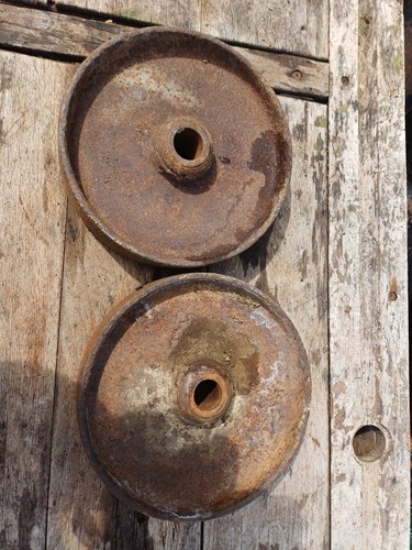 Small pair heavy antique - heavy,