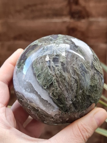 Moss agate sphere natural - agate,