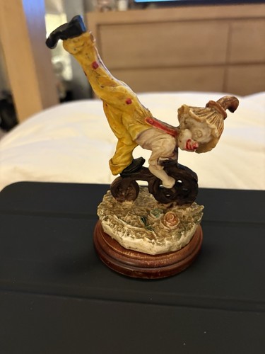 Vintage circus clown riding - clown,