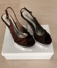 Black satin and silver high