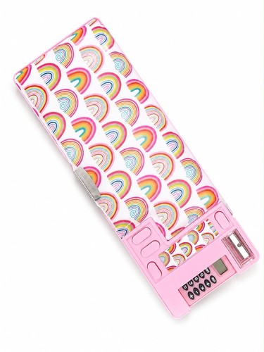 Rainbow print pencil case - case, with